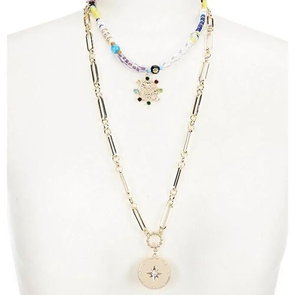 NWT Natasha Accessories
Beaded Chain Multi Strand Necklace #JW7 - Picture 1 of 3